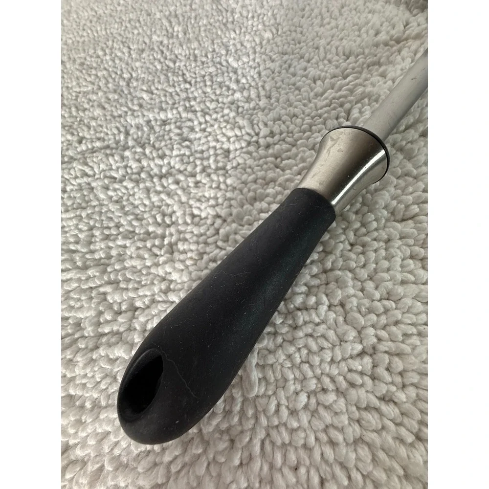 Stainless Steel Gravy Ladle with Pour Spout and Ergonomic Black Handle 10.5